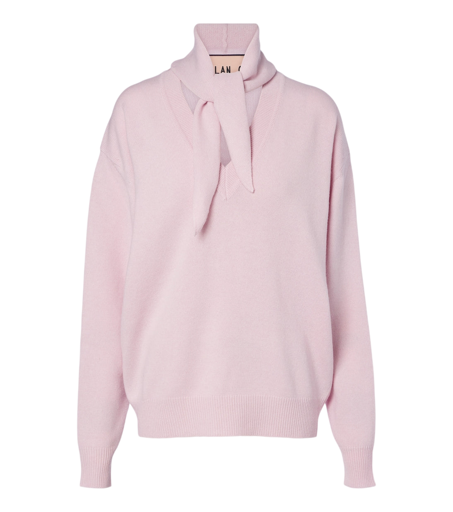 Plan C Tie-neck wool and cashmere sweater