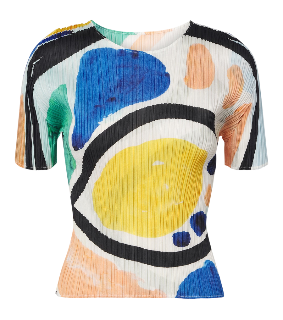 Haut imprimé plissé roulé Pleats Please Issey Miyake