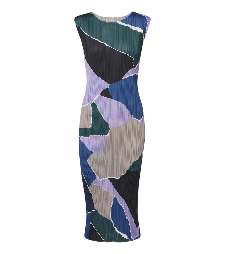 Pleats Please Issey Miyake Abito midi Surprise! plissettato e stampato