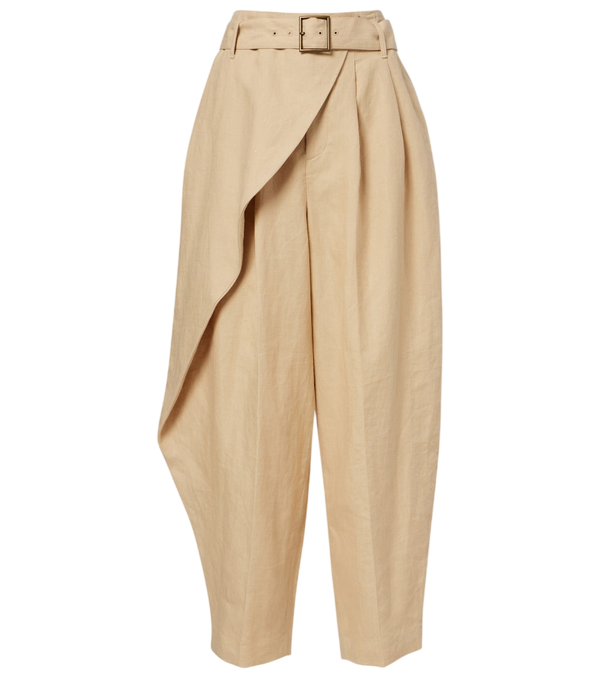 Polo Ralph Lauren Belted linen barrel-leg pants