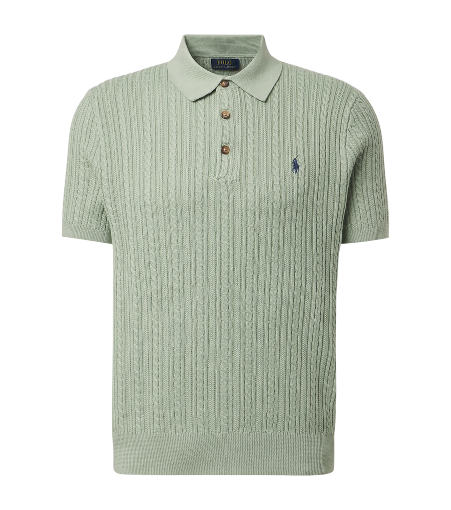 Polo Ralph Lauren Cable-knit cotton polo shirt