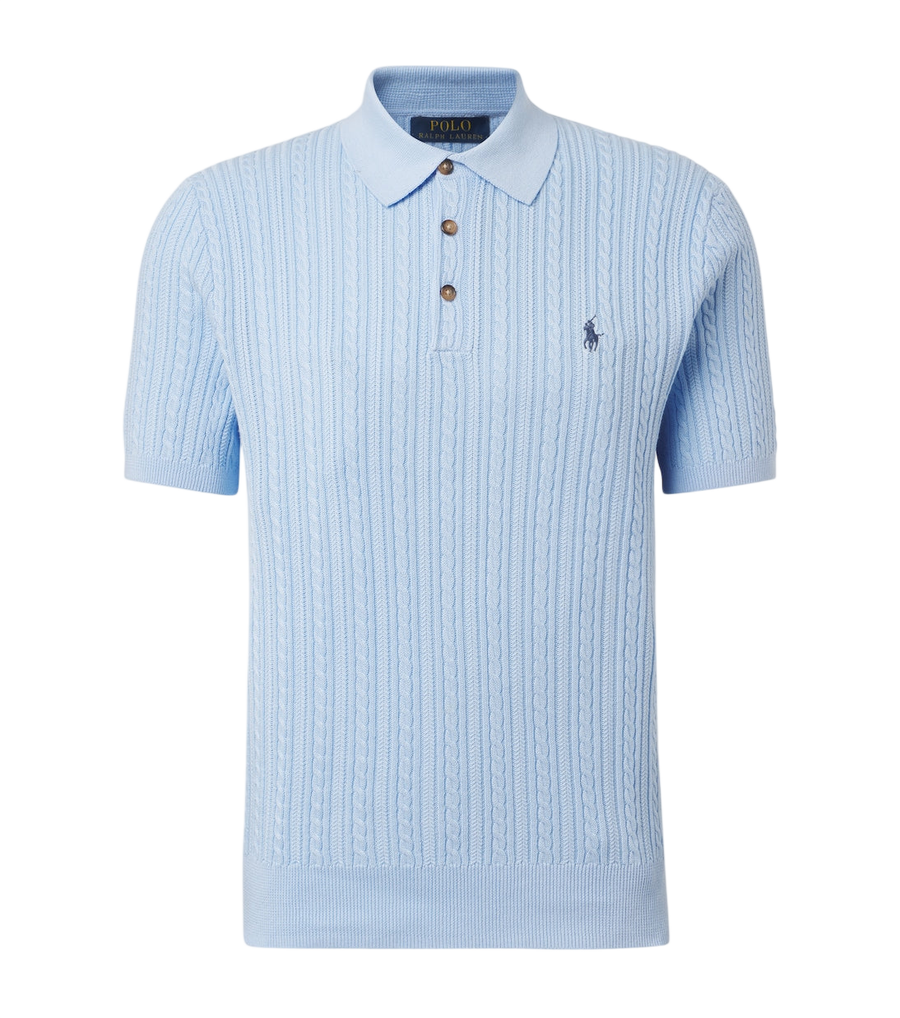Polo Ralph Lauren Cable-knit cotton polo sweater