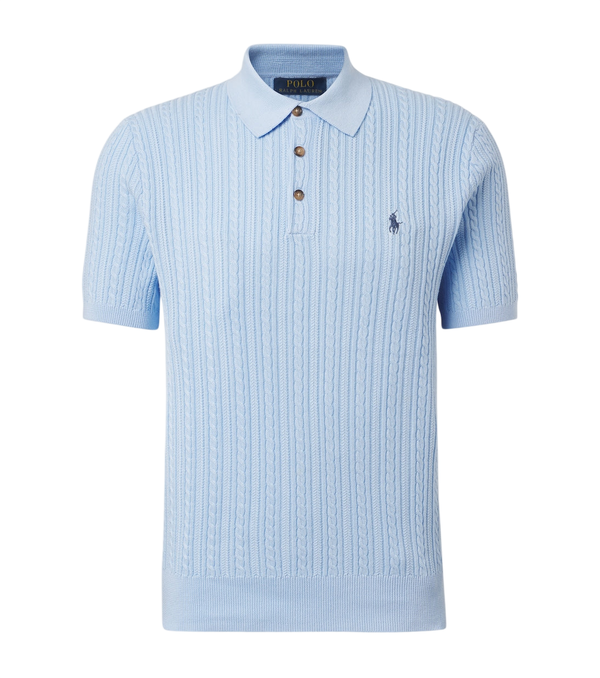 Polo Ralph Lauren Cable-knit cotton polo sweater