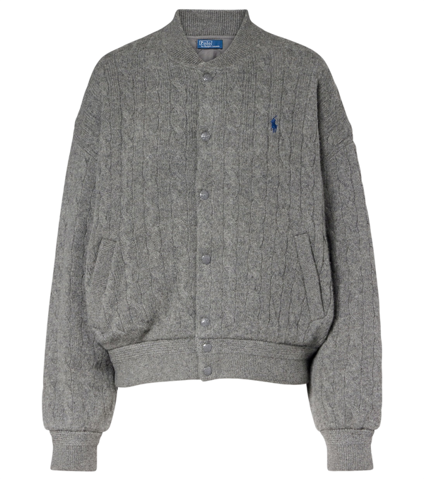 Polo Ralph Lauren Cable-knit wool and cashmere bomber jacket