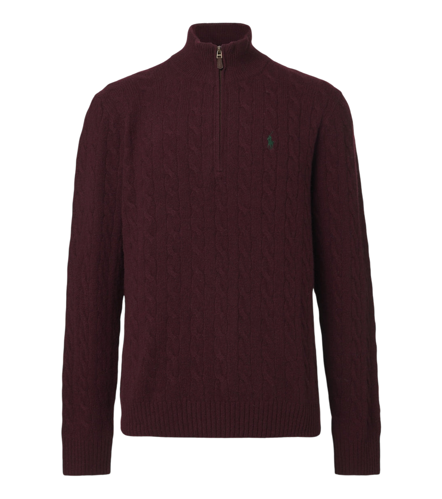 Polo Ralph Lauren Cable-knit wool and cashmere half-zip sweater