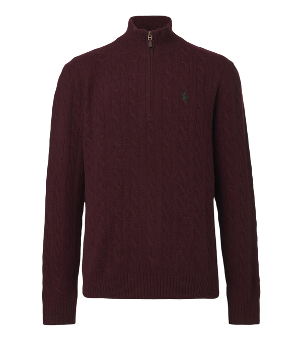 Polo Ralph Lauren Cable-knit wool and cashmere half-zip sweater