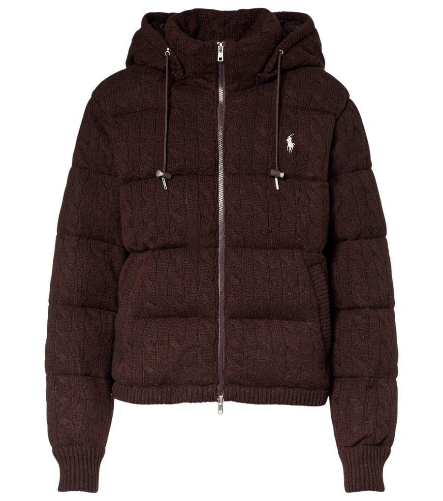 Polo Ralph Lauren Cable-knit wool and cashmere puffer jacket