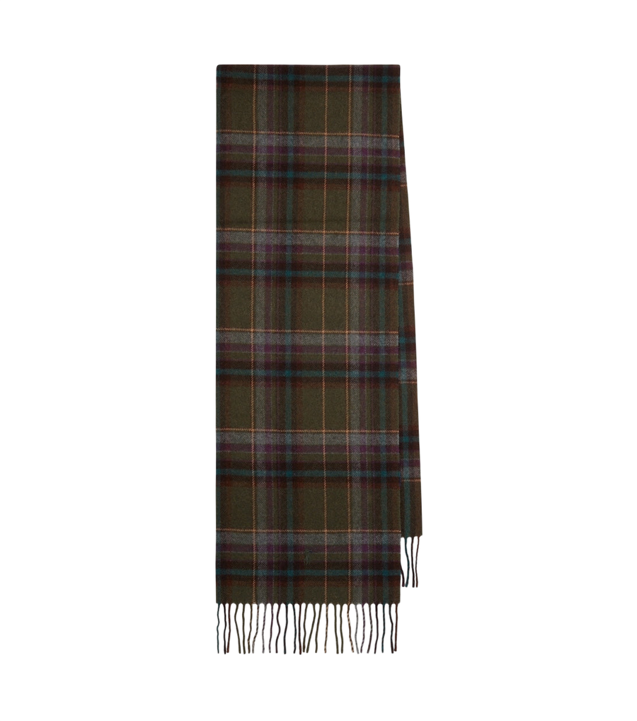 Polo Ralph Lauren Checked fringed wool scarf