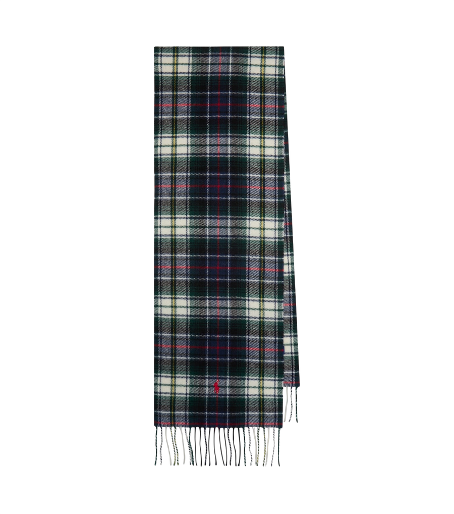 Polo Ralph Lauren Checked fringed wool scarf