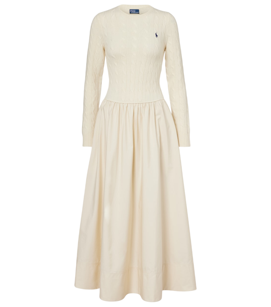 Polo Ralph Lauren Cotton and wool-blend maxi dress