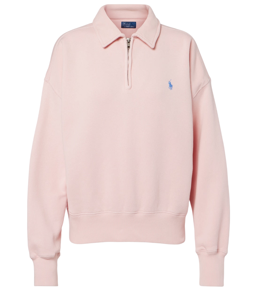 Sweat-shirt demi-zippé en molleton de coton mélangé Polo Ralph Lauren