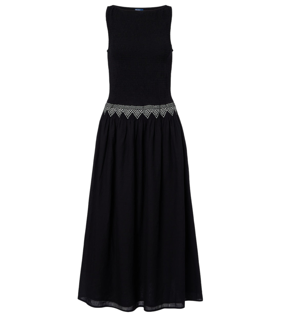 Robe midi en voile de coton brodé Polo Ralph Lauren