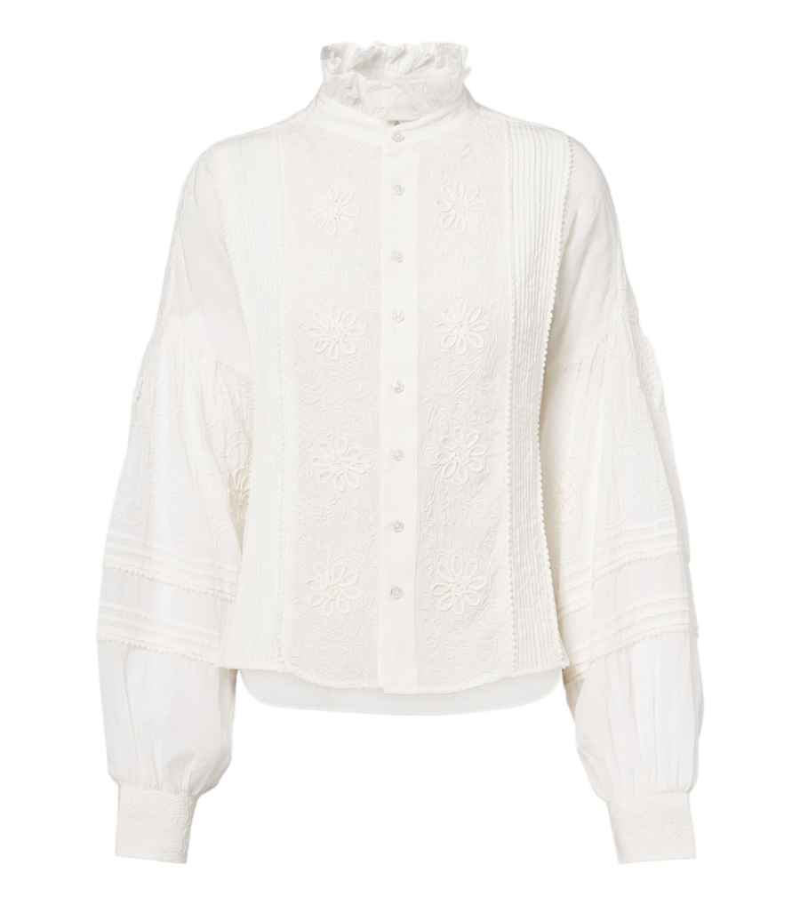Blusa con volantes bordada de Polo Ralph Lauren