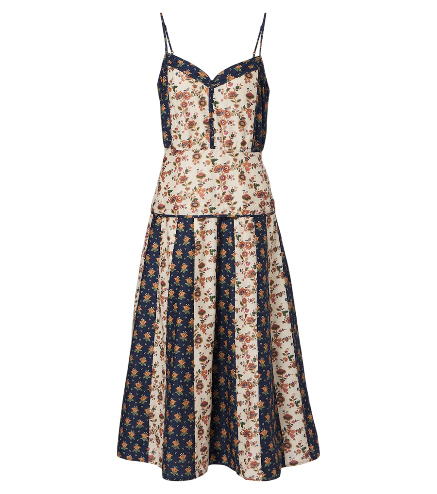 Vestido midi de algodón y seda con estampado floral de Polo Ralph Lauren