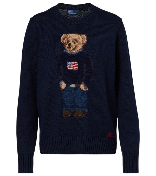 Pull en coton et lin à motif intarsia Polo Bear Polo Ralph Lauren