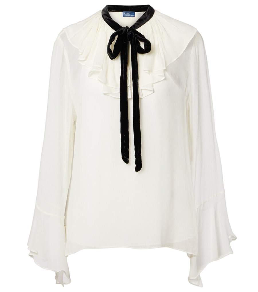 Polo Ralph Lauren Ruffled tie-front blouse