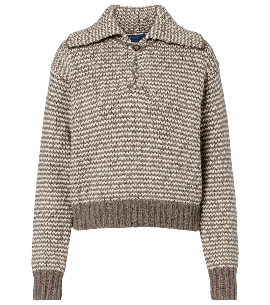 Polo Ralph Lauren Striped cotton and wool-blend polo sweater