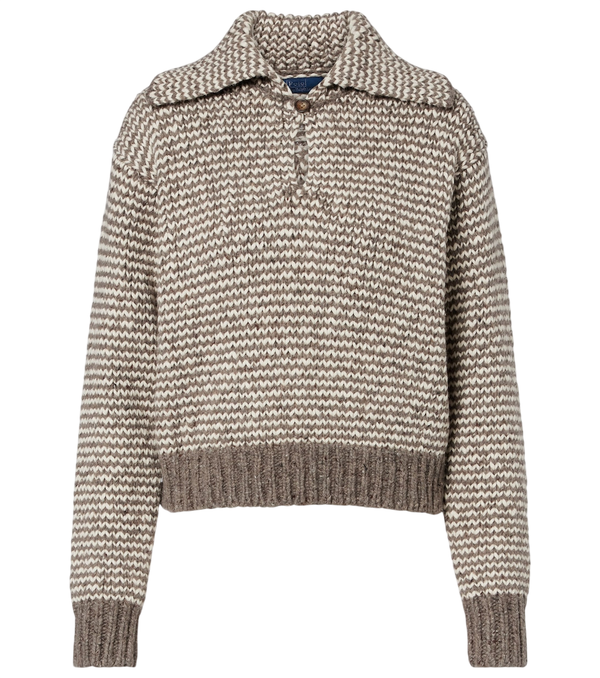 Polo Ralph Lauren Striped cotton and wool-blend polo sweater