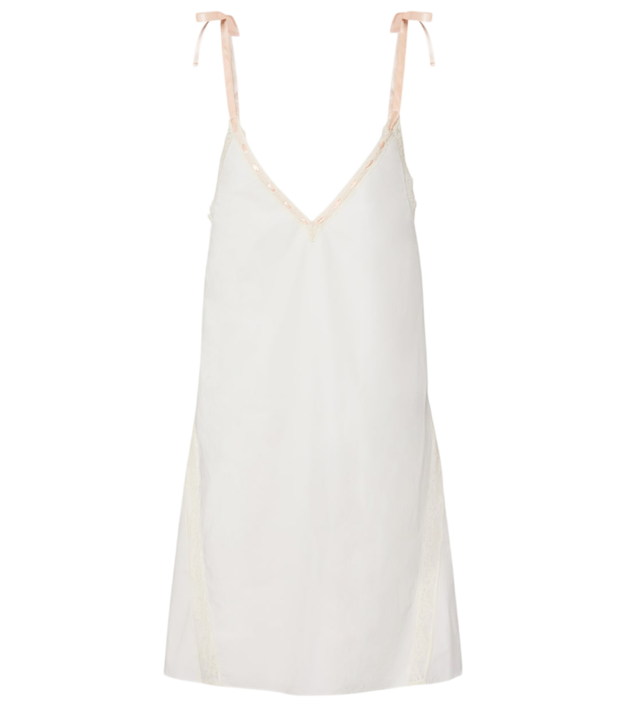 Mini-robe en coton Posse Alma bordée de dentelle