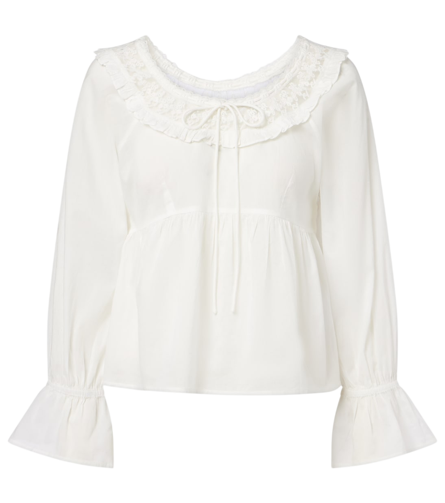 Posse Danielle lace-trimmed cotton blouse
