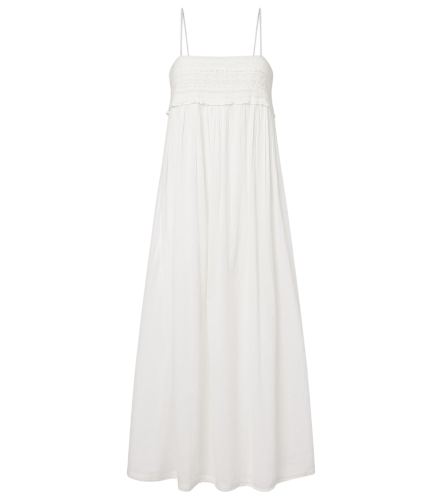Posse Danielle lace-trimmed cotton midi dress