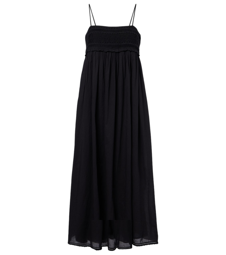 Robe midi en coton à bordure en dentelle Posse Danielle
