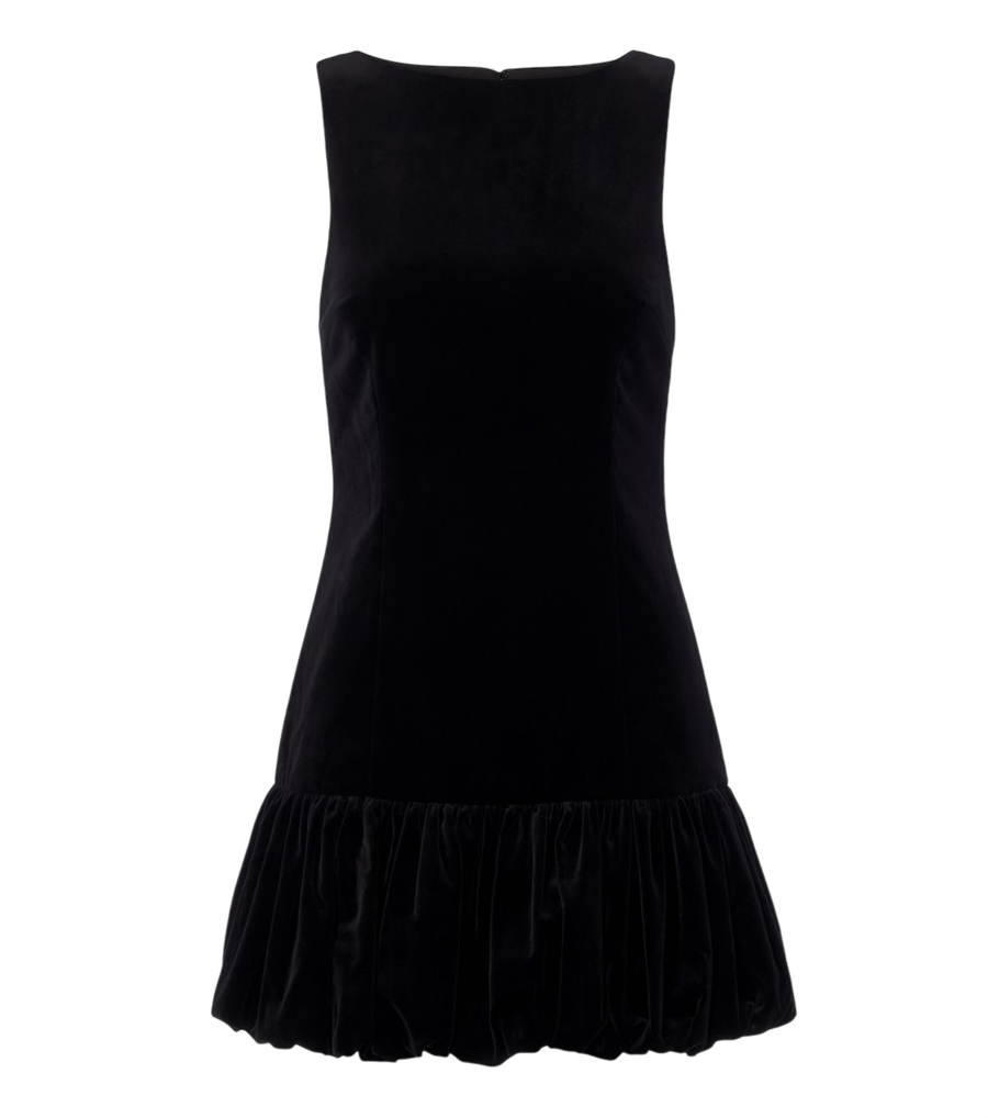 Posse Dean pleated cotton velvet minidress
