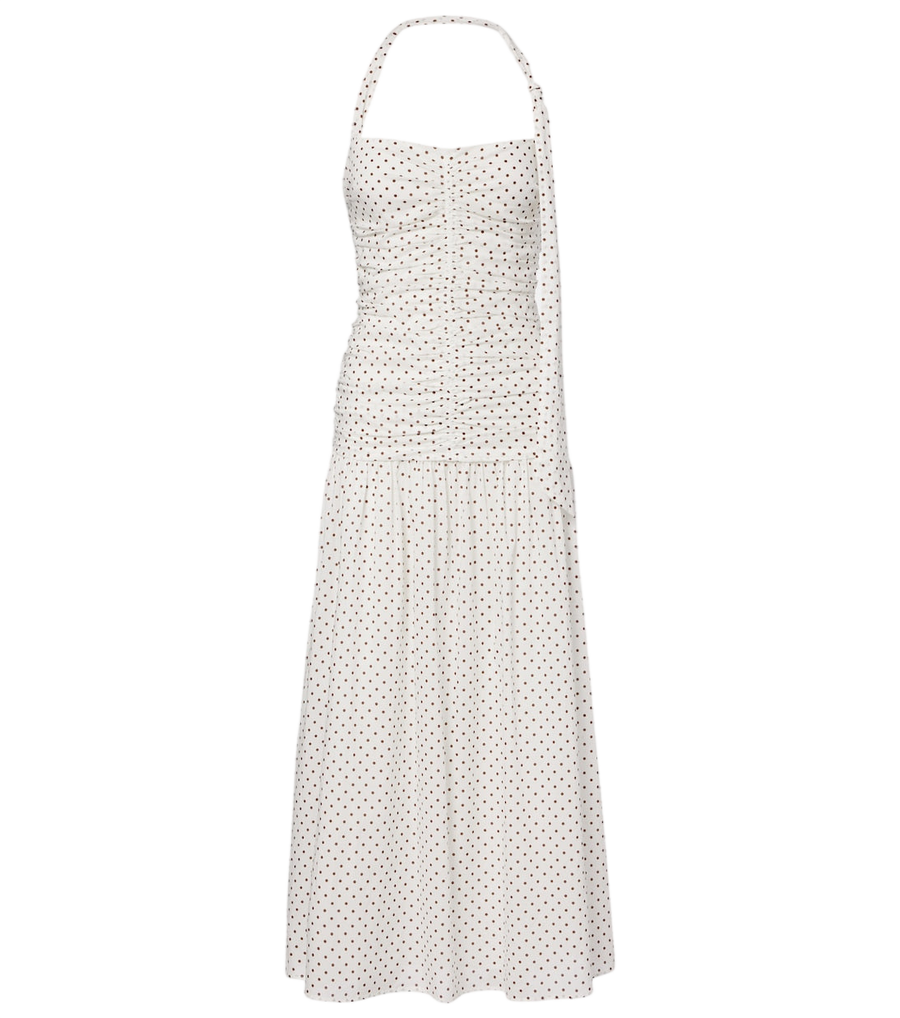 Posse Edie polka-dot halterneck midi dress
