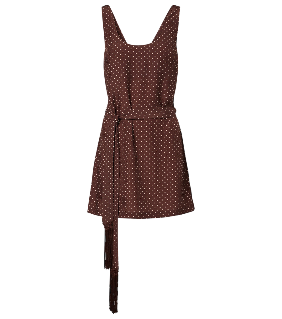 Posse Evie belted polka-dot minidress