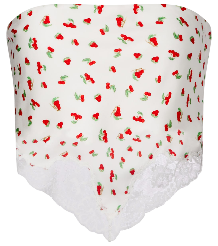 Top estampado con ribete de encaje Fae de Posse