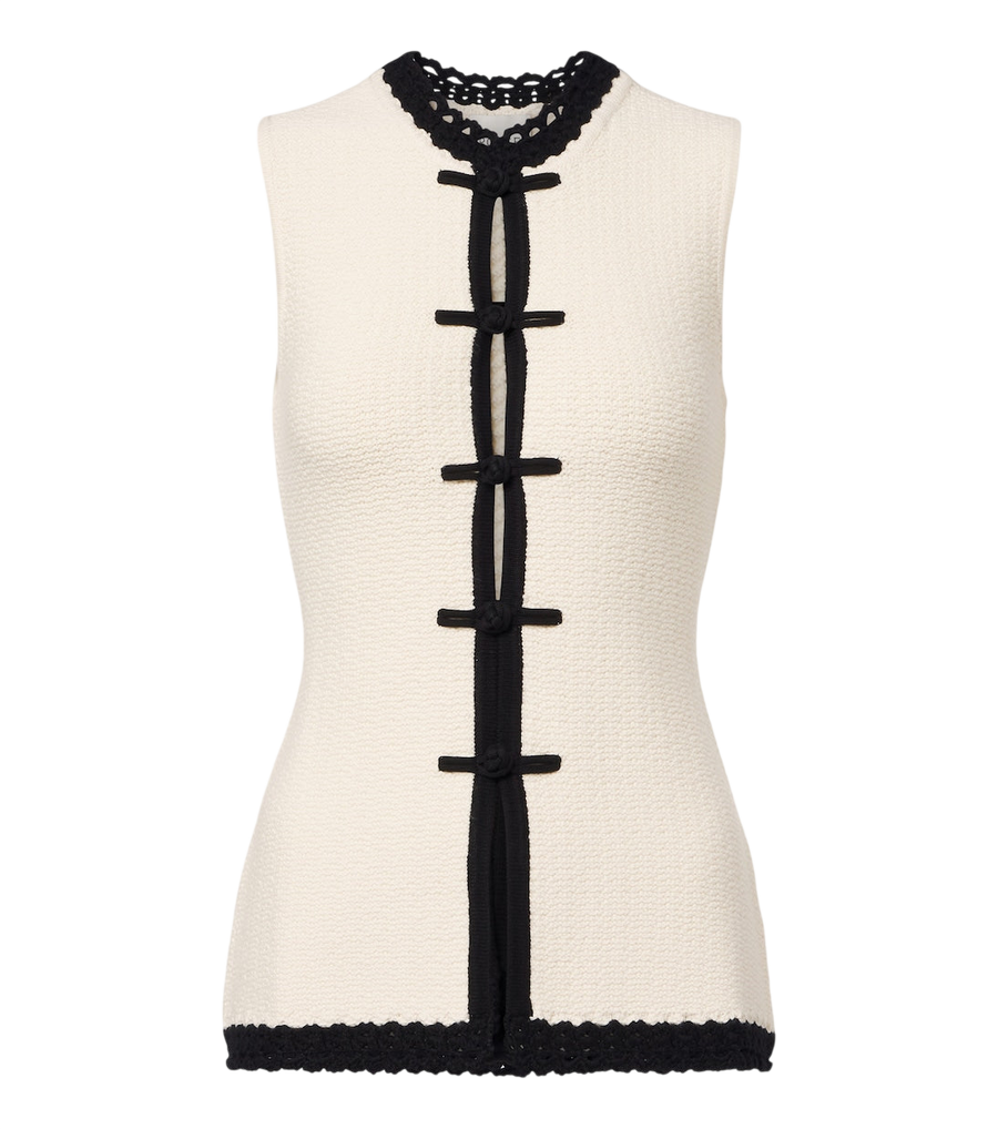 Top de crochet con ribete Hattie de Posse
