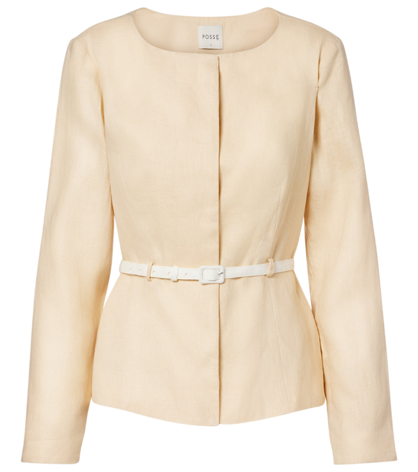 Posse Pamela belted linen jacket