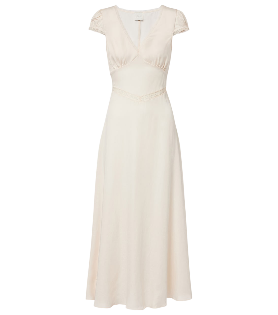 Posse Perla lace-trimmed midi dress