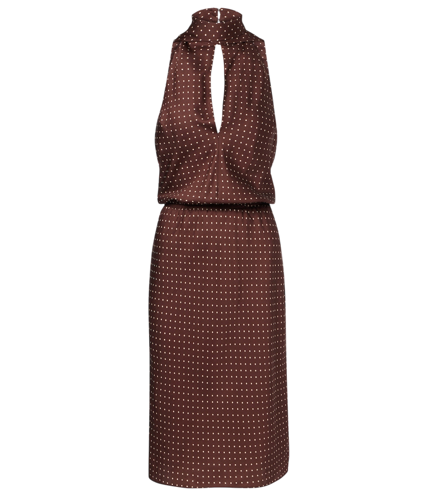 Posse Phoebe polka-dot halterneck midi dress