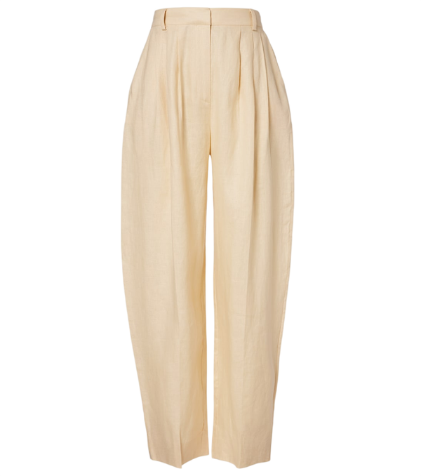 Pantalon tonneau à plis en lin Posse Rio