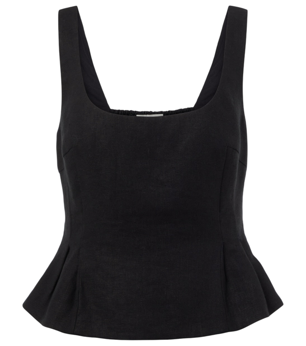 Posse Top in lino Rosalie con peplo
