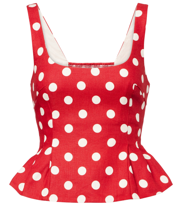 Posse Top in lino a pois Rosalie