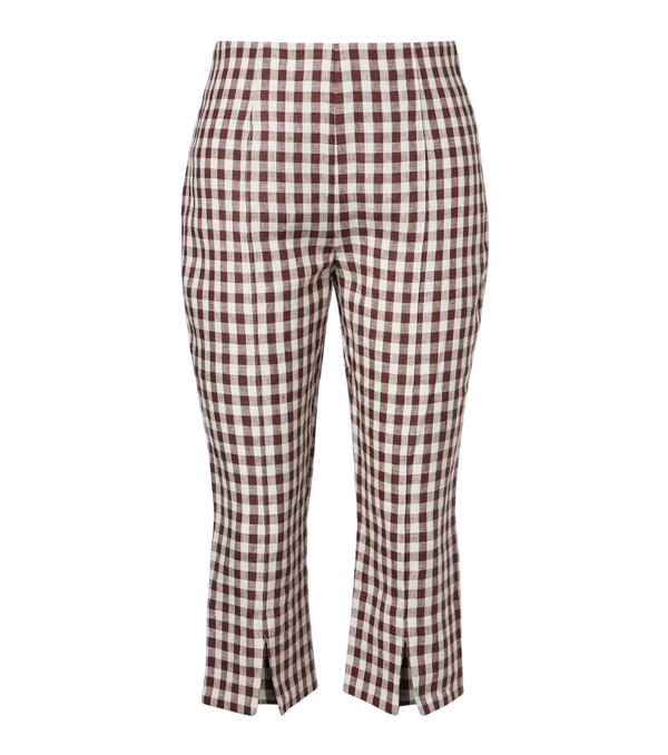 Posse Pantaloni capri in lino a quadretti Sadie