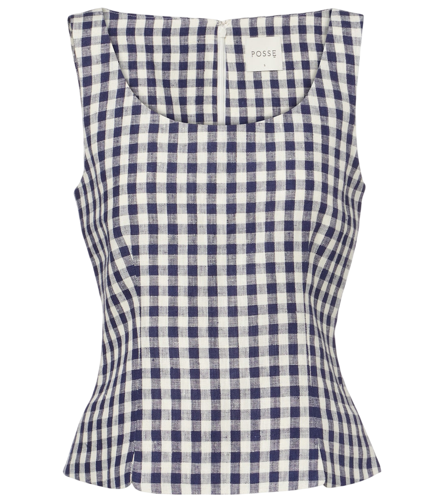 Posse Sadie gingham linen top