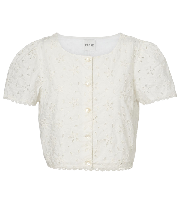 Posse Top Salma in cotone ricamato