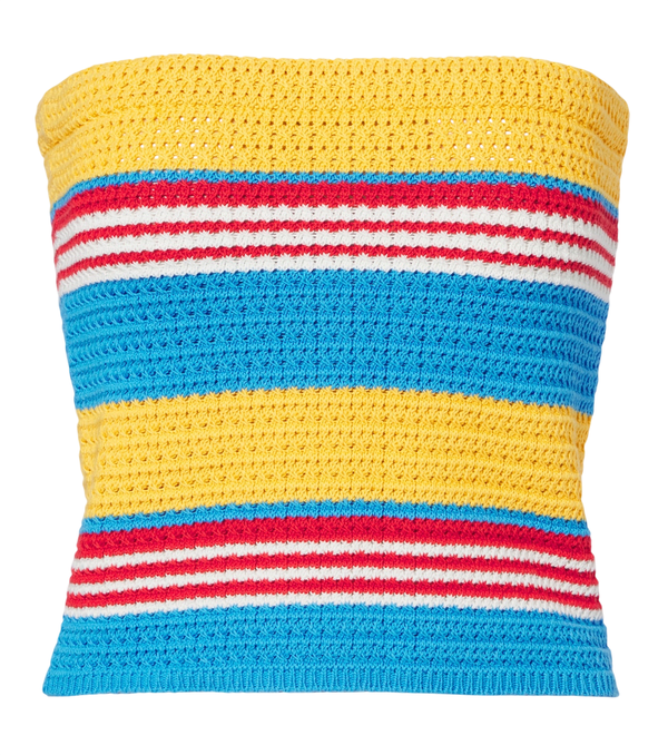 Posse Top senza spalline a righe in cotone Tammy