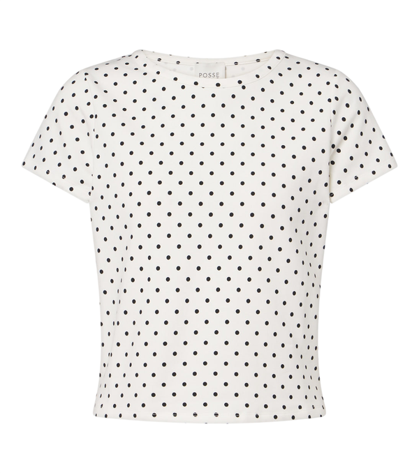 Posse T-shirt Tommy in jersey di misto cotone a pois