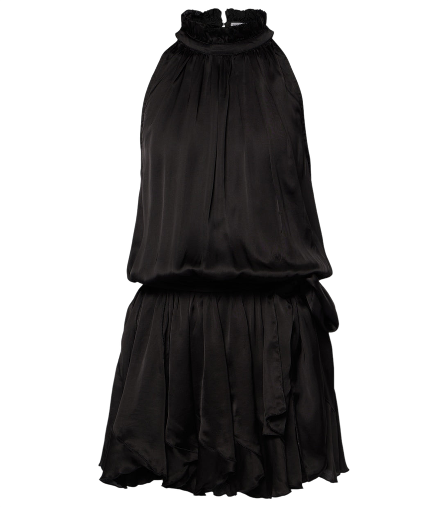 Poupette St Barth Bianca halterneck satin minidress