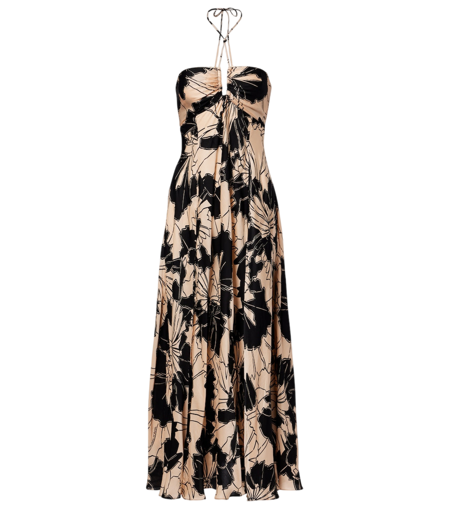 Poupette St Barth Carla floral halterneck maxi dress