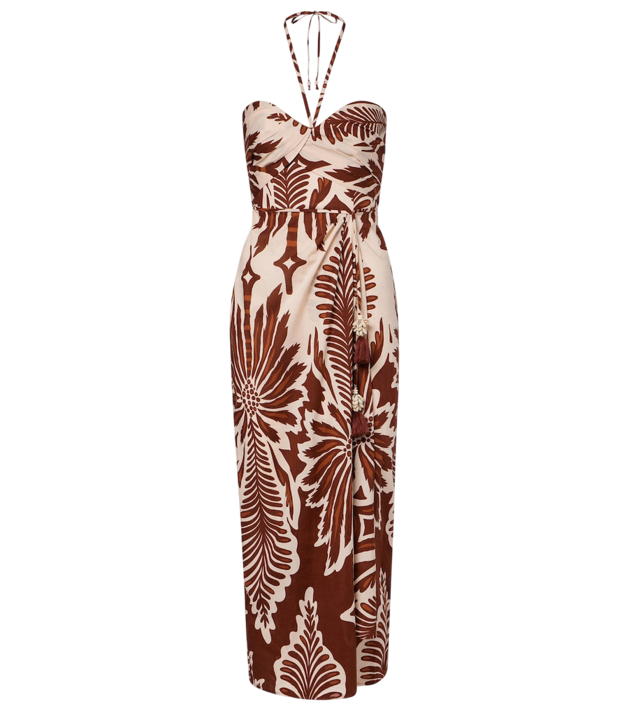 Robe midi Poupette St Barth Collina en coton imprimé