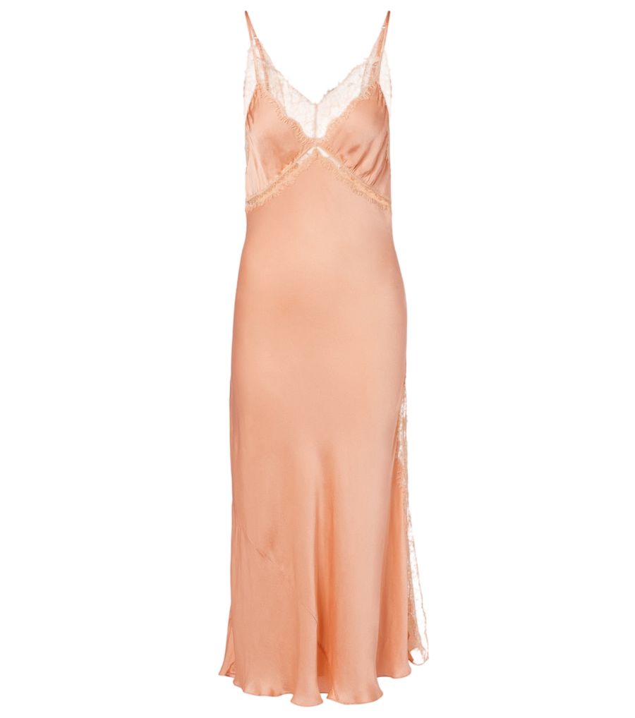 Poupette St Barth Luli lace-trimmed satin slip dress