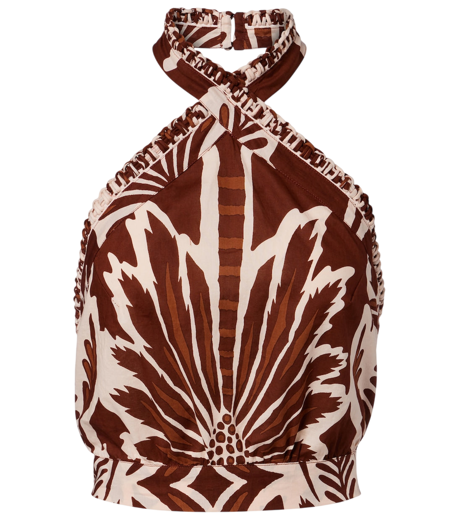 Top corto de algodón estampado Suma de Poupette St Barth