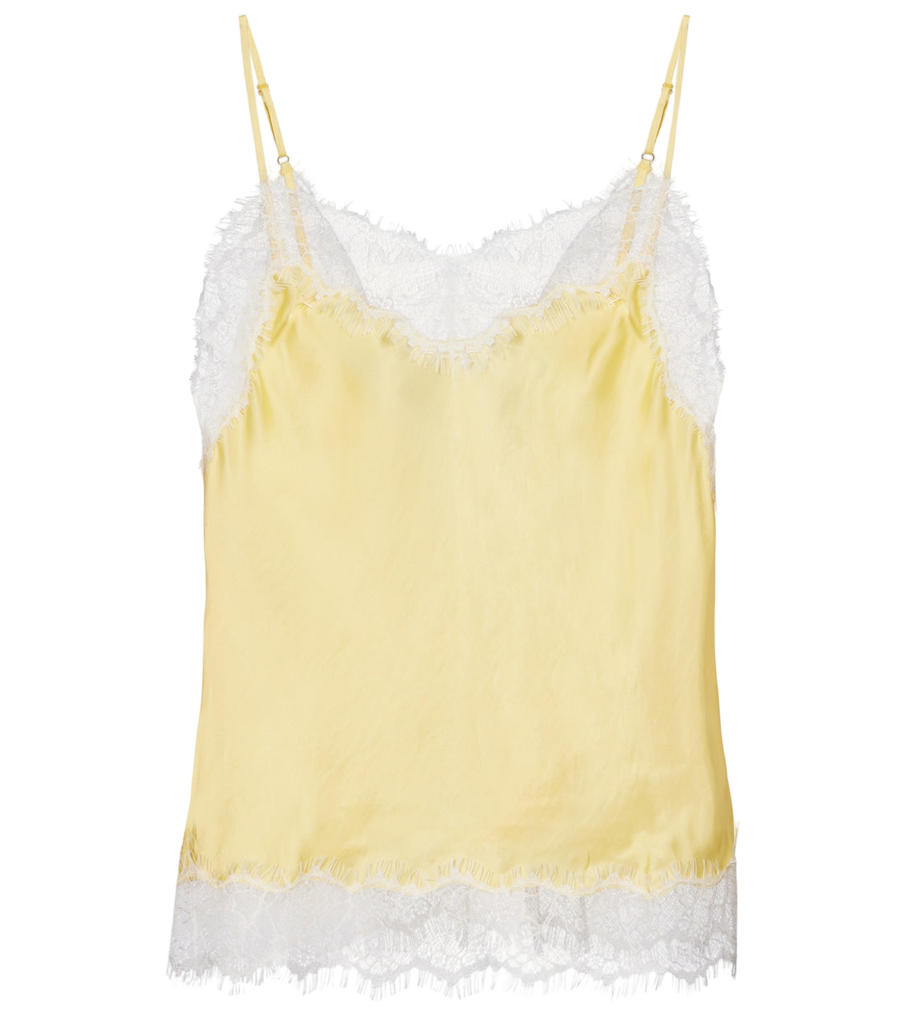 Camisola de satén con ribete de encaje Zely de Poupette St Barth