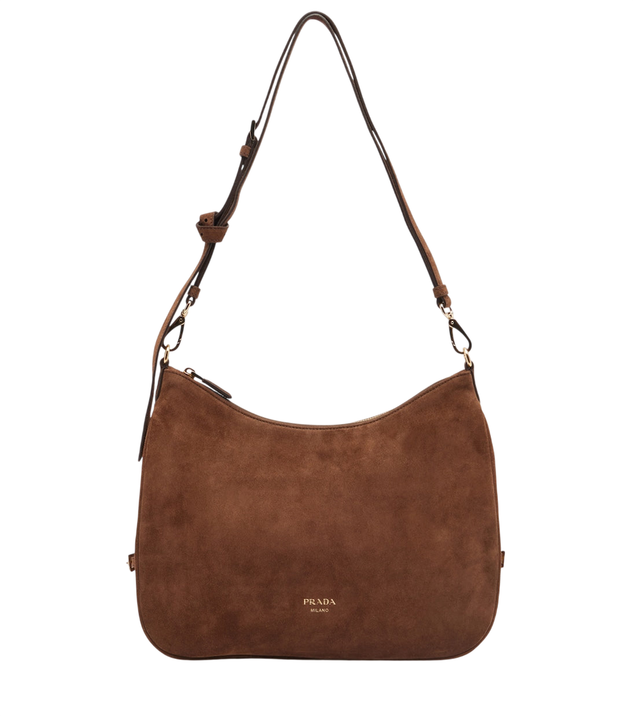 Prada Aimée Large suede shoulder bag