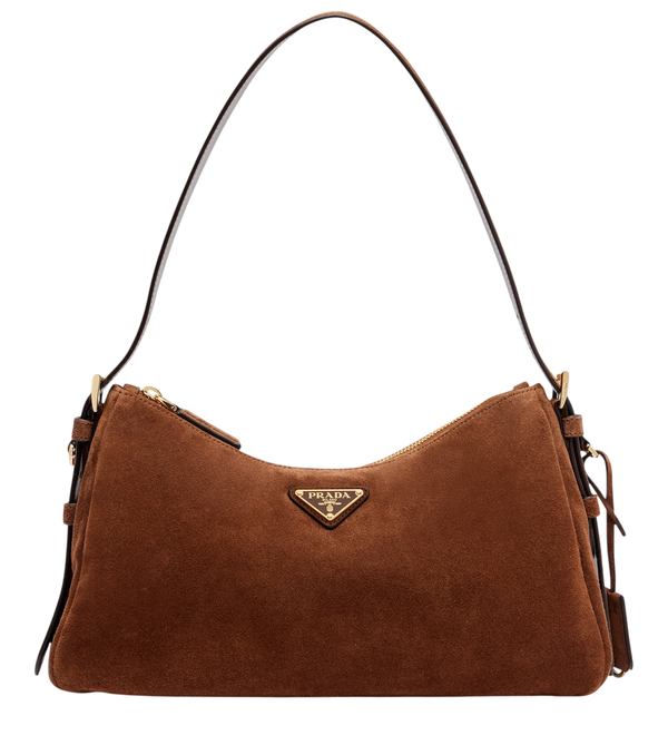 Prada Aimée Medium suede shoulder bag
